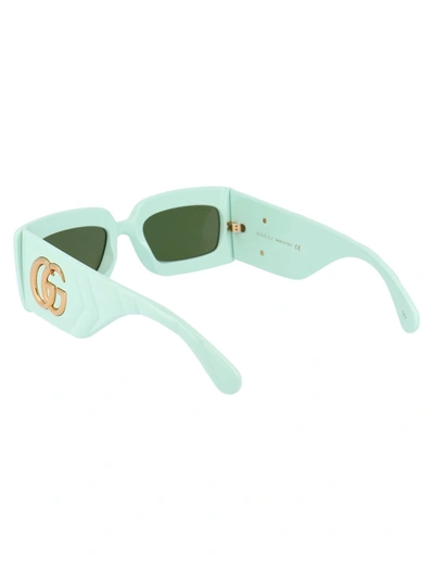 Shop Gucci Eyewear Rectangular Frame Sunglasses In Green