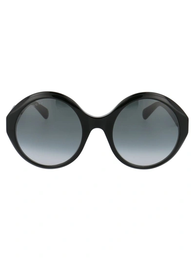 Shop Gucci Eyewear Oversize Round Frame Sunglasses In Black