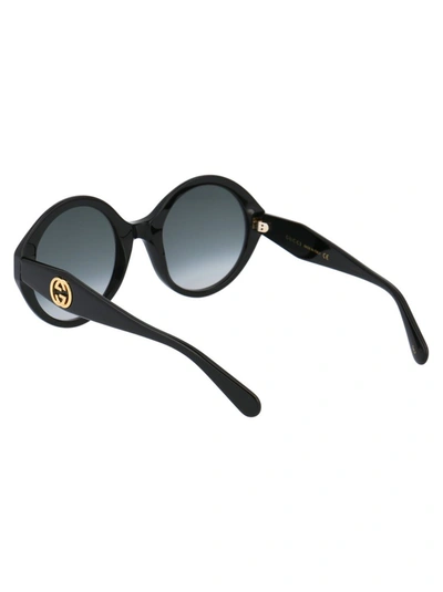Shop Gucci Eyewear Oversize Round Frame Sunglasses In Black