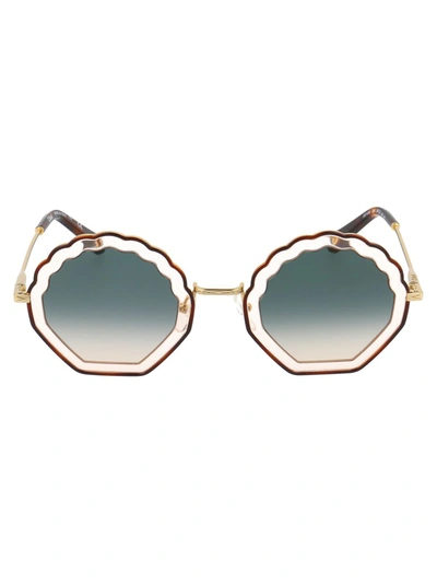 Shop Chloé Eyewear Gradient Lens Sunglasses In Metallic