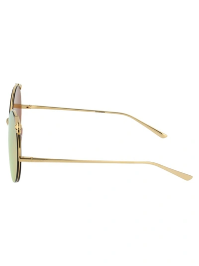 Shop Cartier Round Framed Sunglasses In Gold