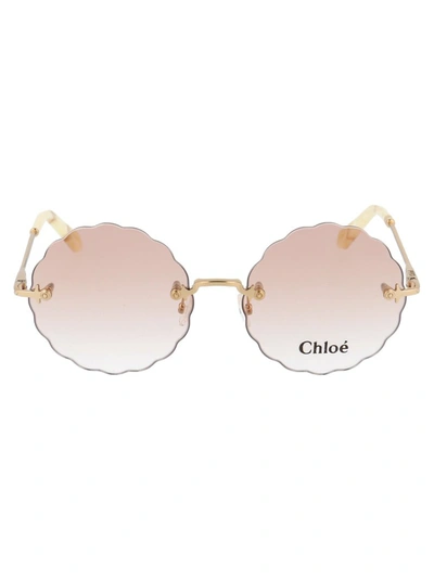Shop Chloé Eyewear Rosie Sunglasses In Gold