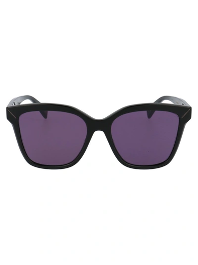 Shop Yohji Yamamoto Square Frame Sunglasses In Black