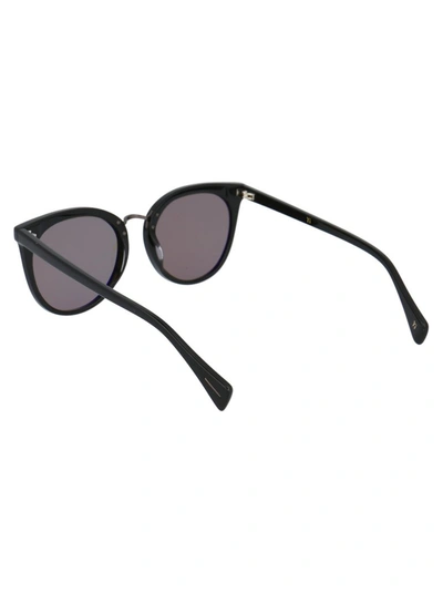 Shop Yohji Yamamoto Round Frame Sunglasses In Black