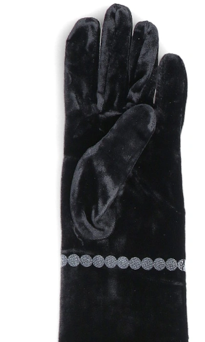 Shop Mm6 Maison Margiela Velvet Gloves In Black