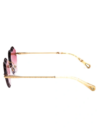 Shop Chloé Eyewear Heart Shape Sunglasses In Metallic
