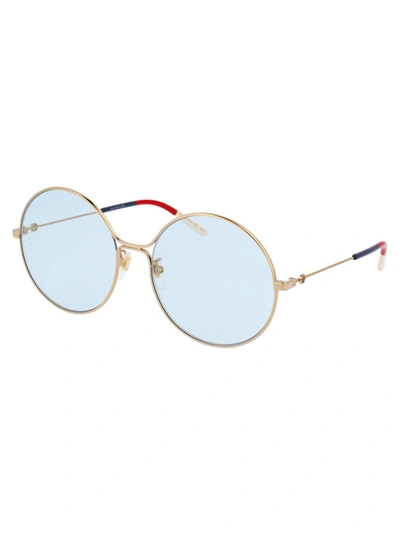 Shop Gucci Eyewear Round Frame Sunglasses In Gold