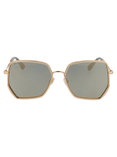 Shop Jimmy Choo Eyewear Aline Sunglasses In Gold