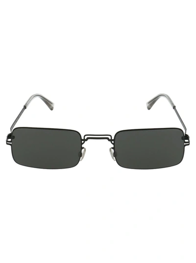 Shop Mykita X Maison Margiela Rectangular Frame Sunglasses In Black
