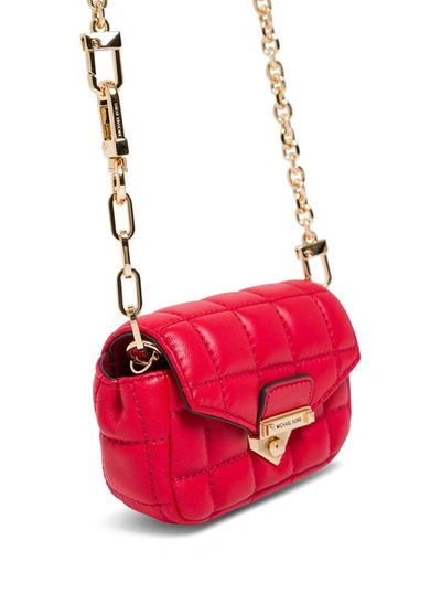 Shop Michael Michael Kors Soho Quilted Bag Charm In Red
