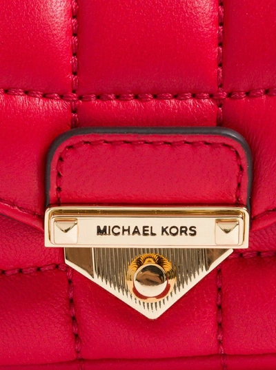 Shop Michael Michael Kors Soho Quilted Bag Charm In Red