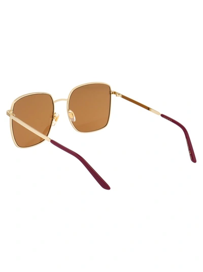 Shop Gucci Eyewear Oversize Square Frame Sunglasses In Gold