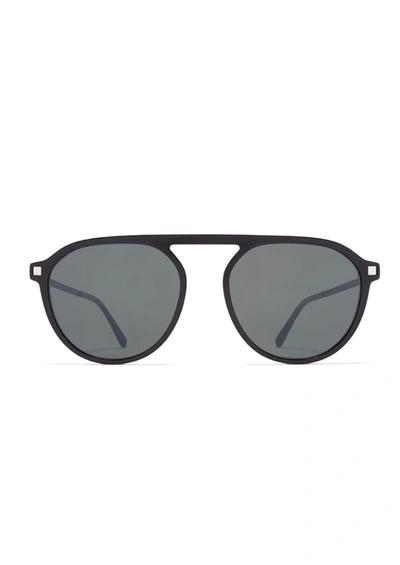 Shop Mykita Helgi Round Frame Sunglasses In Black