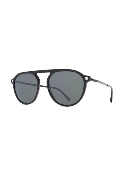 Shop Mykita Helgi Round Frame Sunglasses In Black