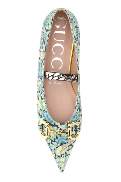 Shop Gucci Liberty Floral Ballet Flats In Multi