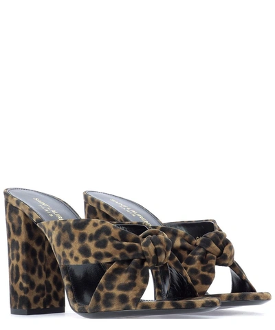Shop Saint Laurent Loulou Leopard Print Mules In Multi