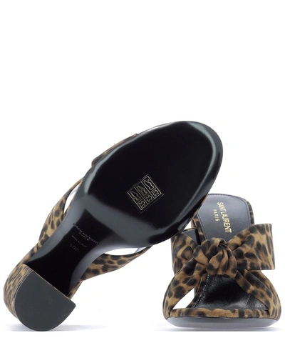 Shop Saint Laurent Loulou Leopard Print Mules In Multi