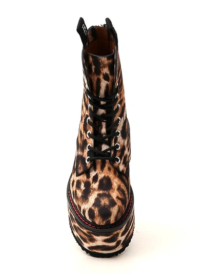 Shop R13 Leopard Print Platform Boots In Multi