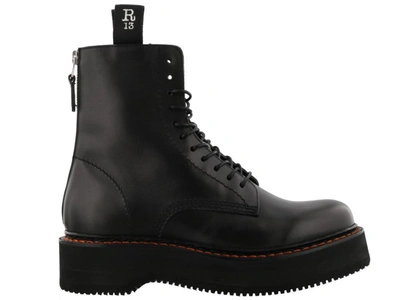 Shop R13 Single Stacked Combat Boots In Black