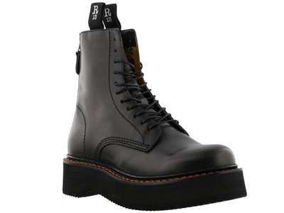 Shop R13 Single Stacked Combat Boots In Black