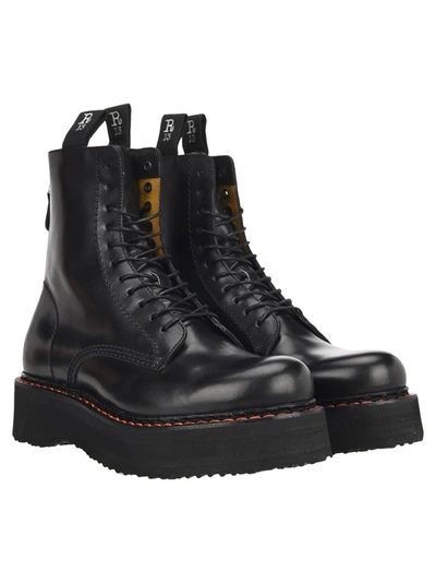 Shop R13 Single Stacked Combat Boots In Black