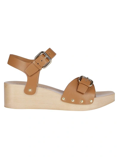 Shop Stella Mccartney Elyse Platform Sandals In Brown