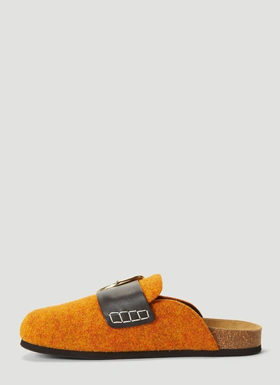 Shop Jw Anderson Felt Loafer Mules In Orange