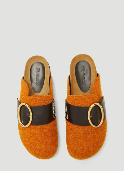 Shop Jw Anderson Felt Loafer Mules In Orange