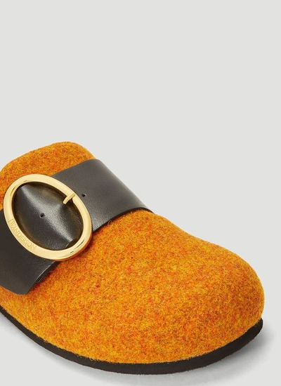 Shop Jw Anderson Felt Loafer Mules In Orange