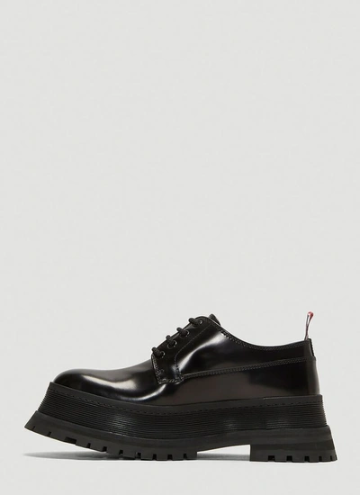 Shop Burberry Jefferson Chunky Derby Shoes In Black