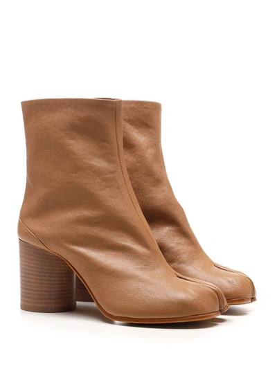 Shop Maison Margiela Tabi Ankle Boots In Beige