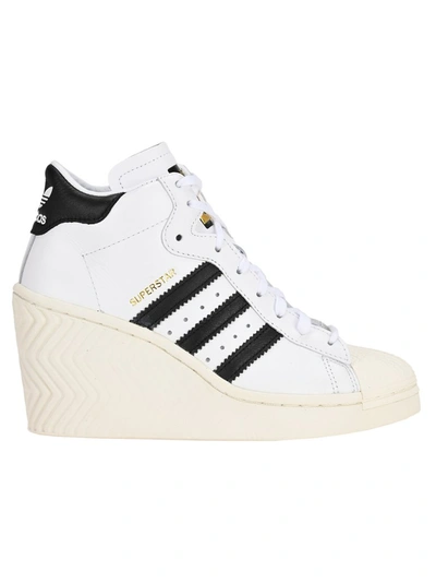 Shop Adidas Originals Superstar Ellure Wedged Sneakers In White