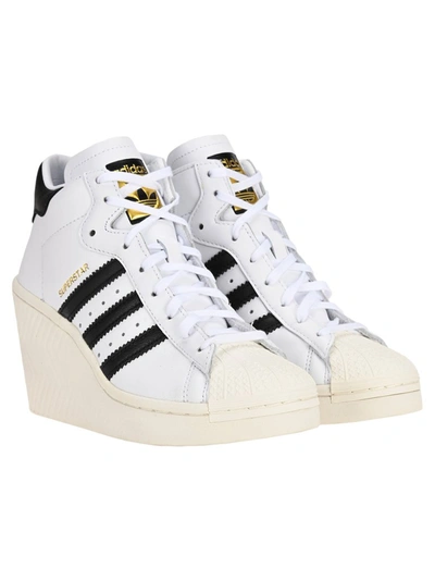 Shop Adidas Originals Superstar Ellure Wedged Sneakers In White