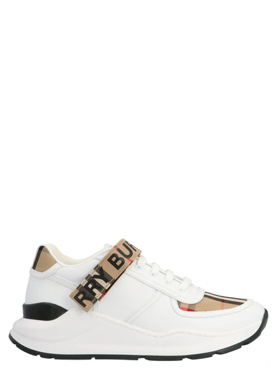 Shop Burberry Logo Print Vintage Check Sneakers In Multi