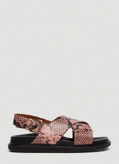 Shop Marni Embossed Fussbett Sandals In Multi