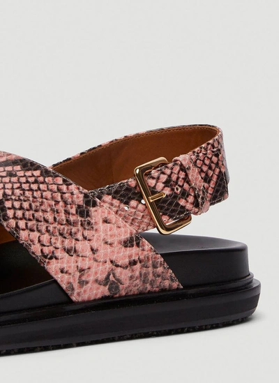 Shop Marni Embossed Fussbett Sandals In Multi
