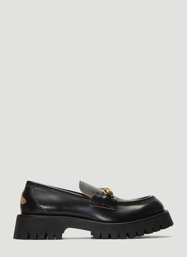 gucci leather platform loafer with horsebit