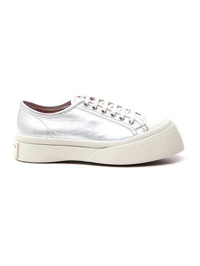 Shop Marni Pablo Chunky Sole Sneakers In Silver