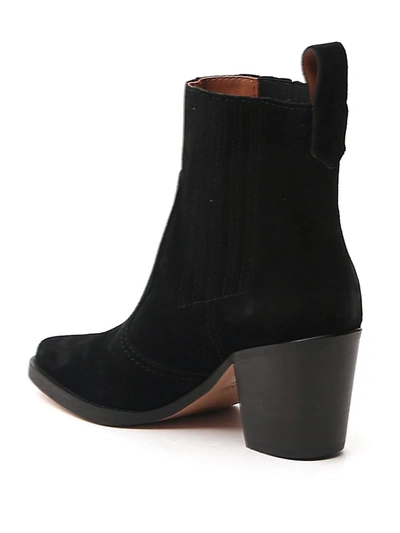 Shop Ganni Western Ankle Boots In Black