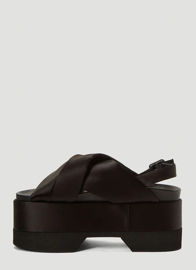 Shop Simone Rocha Crossover Strap Platform Sandals In Black