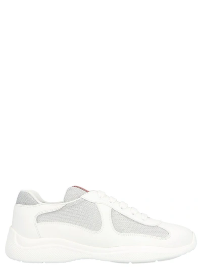 Shop Prada America's Cup Sneakers In White