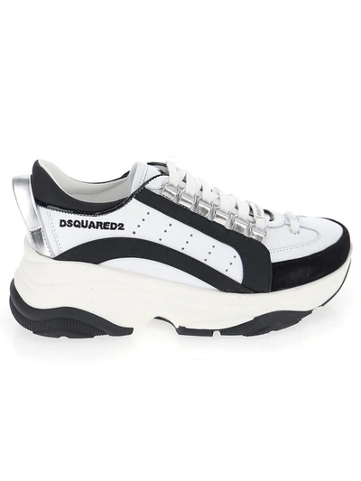 Doe voorzichtig schouder beeld Dsquared2 Bumpy 551 White Black Sneaker | ModeSens