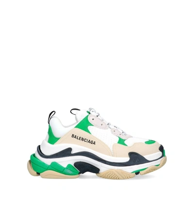 Shop Balenciaga Triple S Sneakers In Green