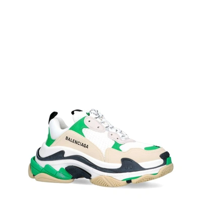 Shop Balenciaga Triple S Sneakers In Green