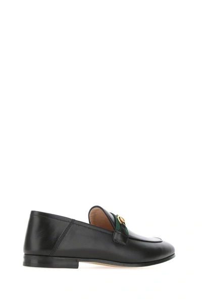 Shop Gucci Horsebit Web Loafers In Black