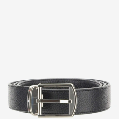 Shop Montblanc Logo Buckle Belt In Black