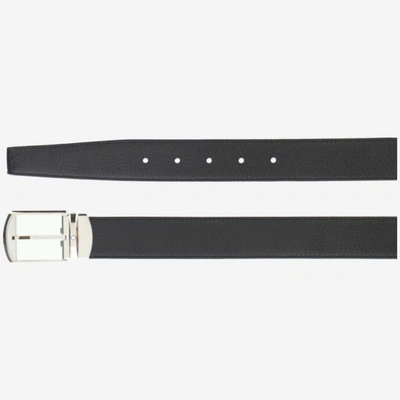 Shop Montblanc Logo Buckle Belt In Black