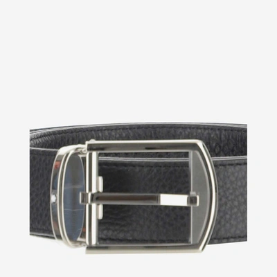 Shop Montblanc Logo Buckle Belt In Black