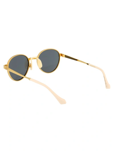 Shop Gucci Eyewear Round Frame Sunglasses In Gold