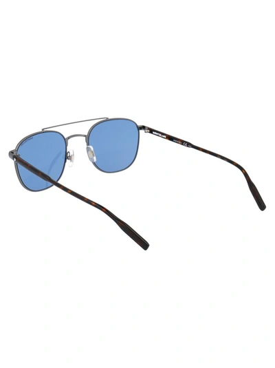 Shop Montblanc Aviator Sunglasses In Grey